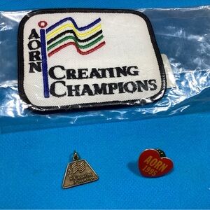 Vintage 1995 Creating Champions patch, pin and charm from AORN congress